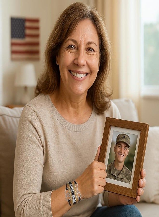 Infinity Collection Proud Army Mom Bracelet - Black and Gold Infinity Love Charm Jewelry for Women - Military Mom Gift for Deployment, Graduation, or Basic Training Support - Image 3