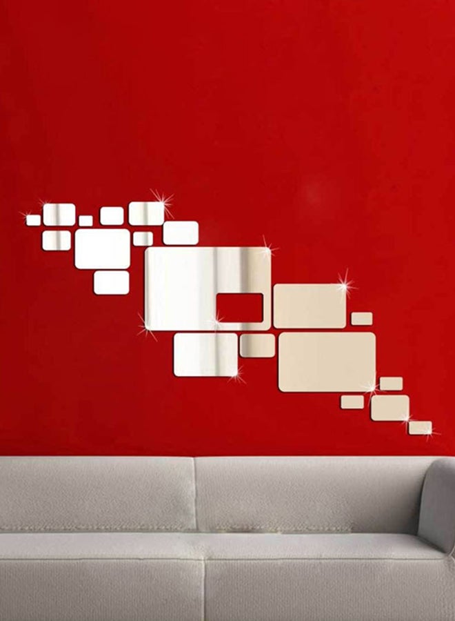 Geometric Environmentally Friendly Removable Mirror Wall Sticker Silver - Image 2