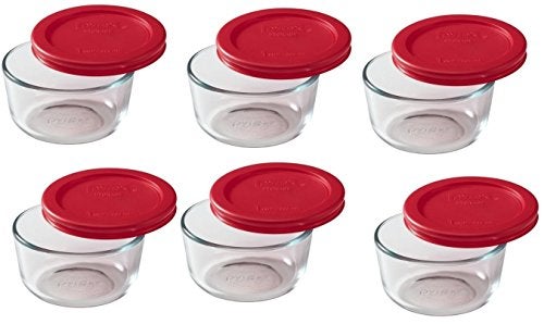 Pyrex 1cup Storage Containers Pack of 6  Total 12Piece Value Pack