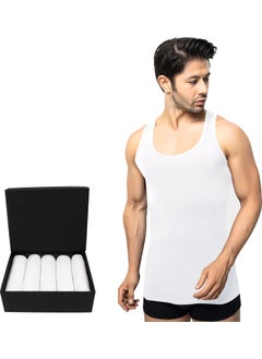 TS Men's 100% Cotton Undershirt 5-Piece Set, Comfortable Fit, Black Premium Special Box, Underwear, Underwear  - Image 1
