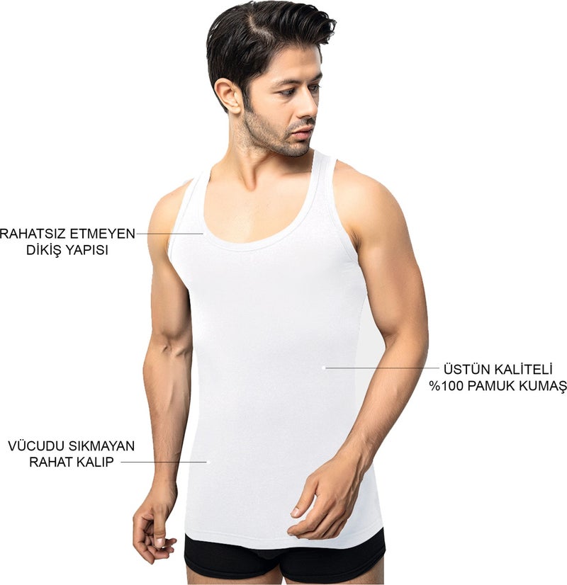TS Men's 100% Cotton Undershirt 5-Piece Set, Comfortable Fit, Black Premium Special Box, Underwear, Underwear - Image 3