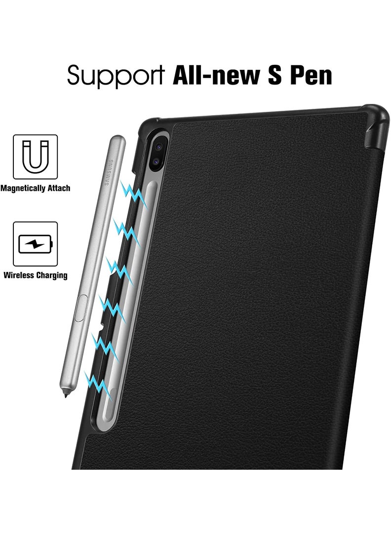 Theodor Protective Flip Case For Samsung Galaxy Tab S6 With Trifold Stand Auto Wake Sleep Shockproof Cover Vase with Leaf2 - Image 2