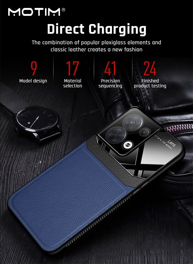 Motim OPPO Reno8 Cases Cover, Vegan PU Leather Protective Case, Soft Touch Phone Case, Bumper Shockproof, Full-Body Protective and Anti Fall Case for OPPO Reno8 - Image 4