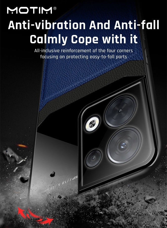 Motim OPPO Reno8 Cases Cover, Vegan PU Leather Protective Case, Soft Touch Phone Case, Bumper Shockproof, Full-Body Protective and Anti Fall Case for OPPO Reno8 - Image 3