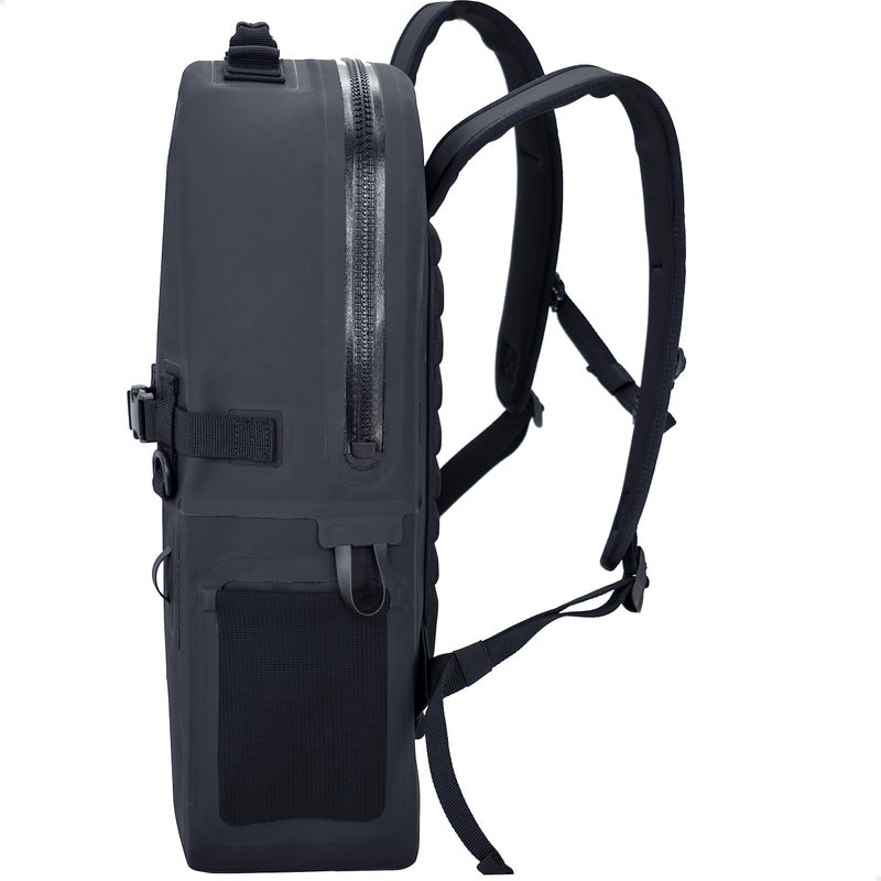 Breakwater Supply™ Fogland Waterproof Submersible Backpack with Laptop Sleeve & Airtight Zippers for Outdoors, Travel, Boating, Kayaking, Surfing, Floating Dry Bag, Unisex, TPU (Stealth Black, 25L) - Image 3
