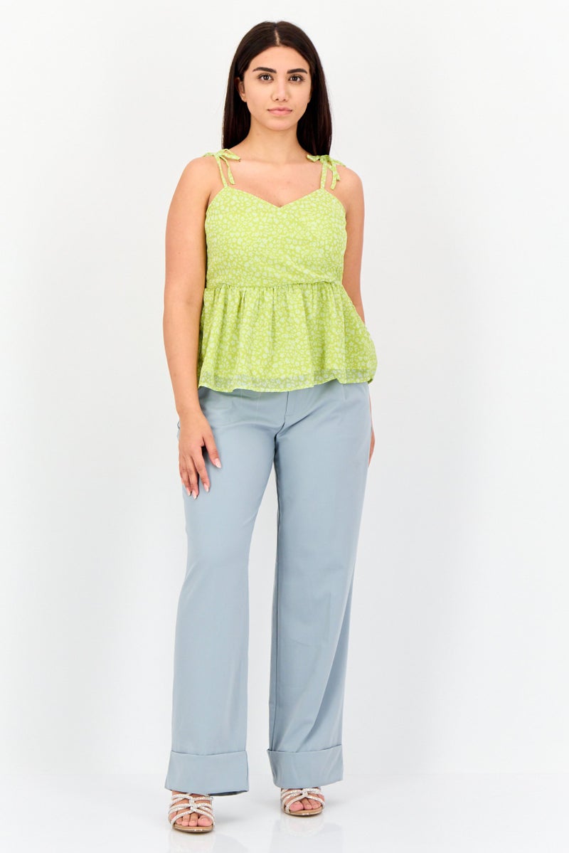 ONLY Women Straight Across Sleeveless Floral Peplum Top, Multicolor - Image 4