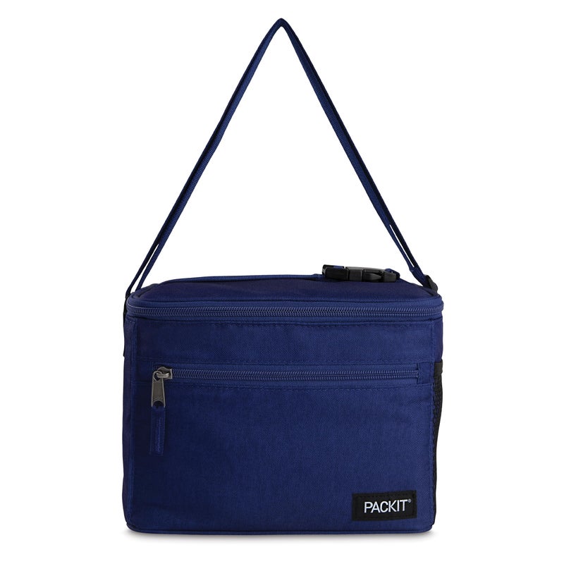 PackIt(R) Freezable Essential Cooler, True Blue, Built with EcoFreeze(R) Technology, Fully Freezable, Collapsible, Reusable, With Adjustable Crossbody Strap, Top Clip Handle, Designed for Fresh Office - Image 1