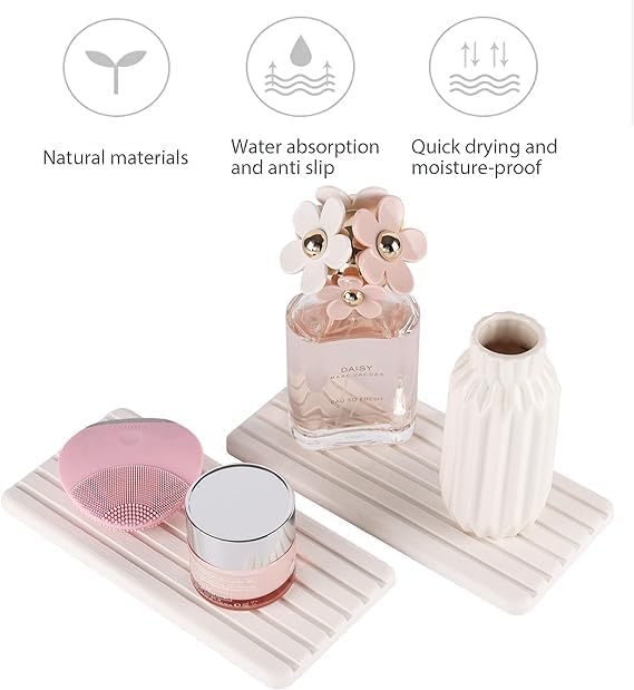 YEPZY ENTERPRISE YEPZY WaterAbsorbent Diatomite Coasters Diatomaceous Earth Soap Holder soap Dish Water Stone Used for Hand soap Cups Drinks Bottles Plants and Cosmetic Bottles Large 1MULTICOLUR - Image 2