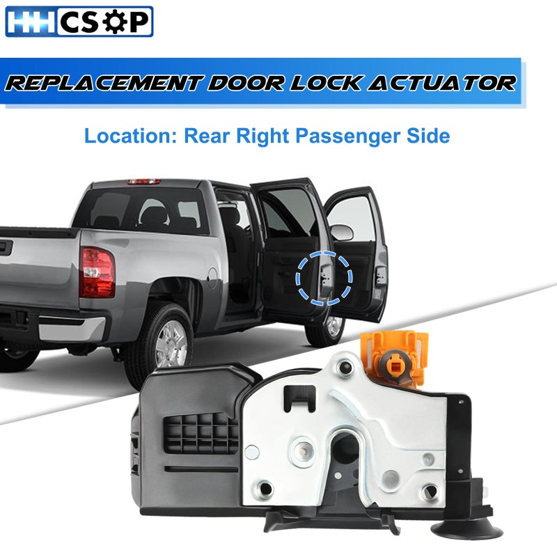 HHCSOP Rear Right Passenger Side Door Lock Latch Actuator Motor Replacement for 2007 2008 2009 Chevy Silverado Suburban Tahoe Avalanche GMC Sierra Yukon XL 1500 2500 Cadillac Escalade ESV EXT 2007-2009 - Image 2