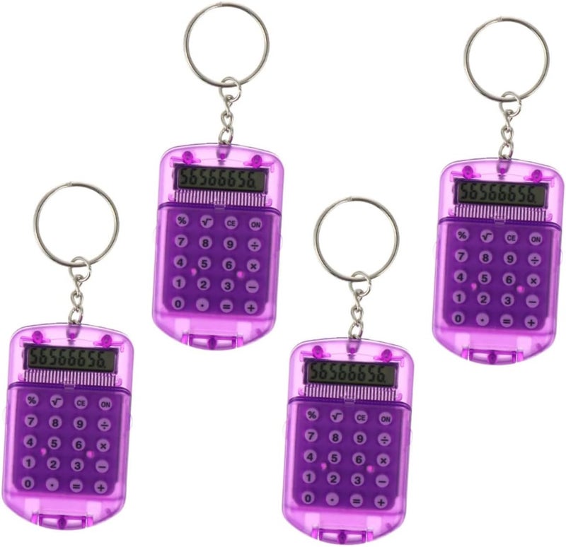 4pcs Purple Calculators for Students Portable Lightweight Compact Design School Supplies - Image 1