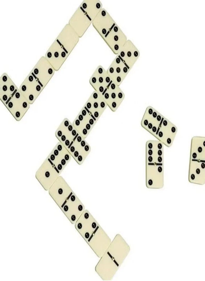 مجموعة دومينو مزدوجة 28 قطعة عالية الجودة لتسلية العائلة والأصدقاء - تصميم متين لجميع الأعمار (أحمر) - Image 2