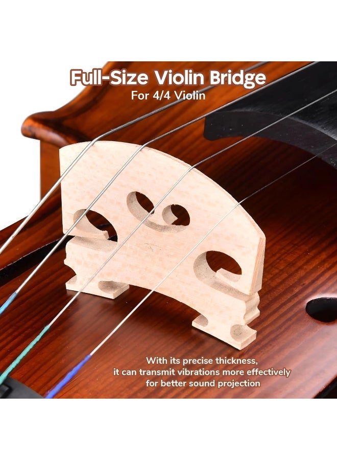 Wooden Violin Bridge Fiddle Violin Saddle Accessory Spare Part Replacement for Full Size 4/4 Violin - 1 Piece - Image 3