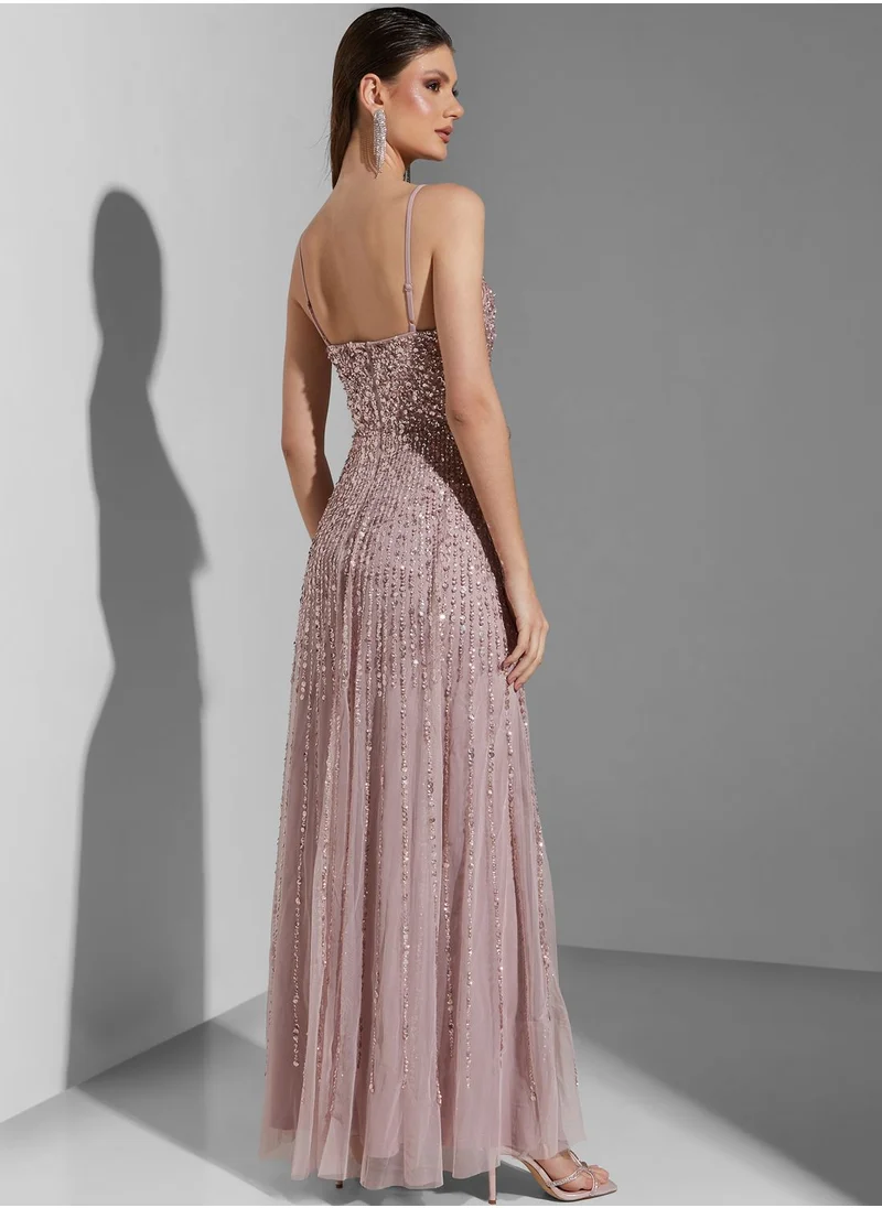 Namshi x Youmna Maxi Shimmer Dress