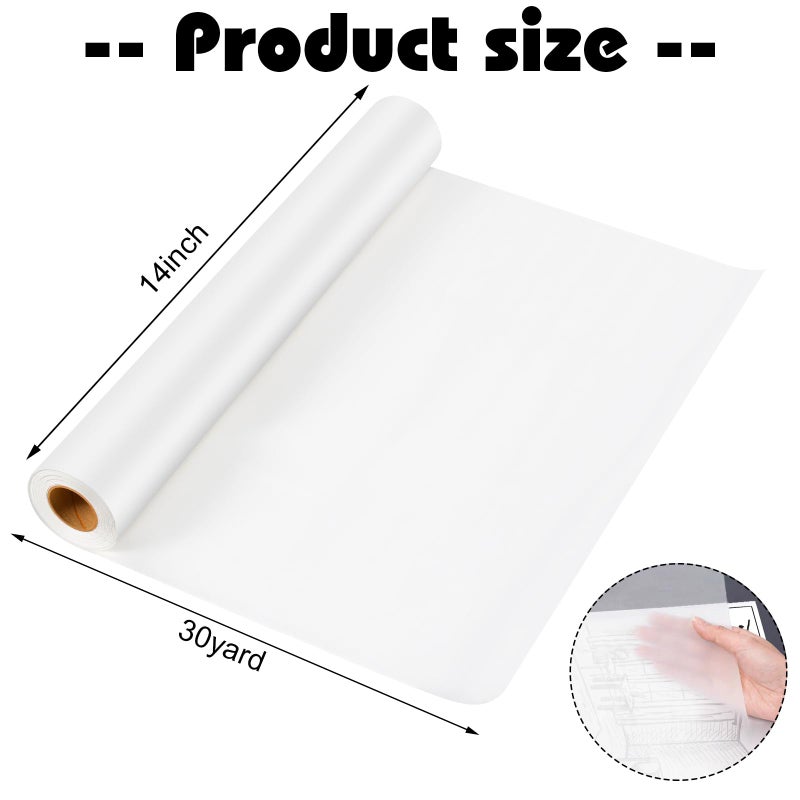ANIKJOY Tracing Paper Roll 14 Inch x 30 Yards White Pattern Paper Translucent Trace Paper for Sewing Drawing Sketching - Image 2