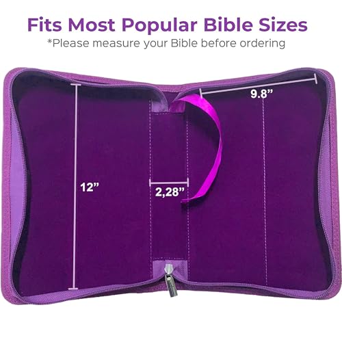 DEHITE Bible Cover Case for Women - Leather Bible Cases for Girls - Carrying Bag for Woman - Pen Slots – Zippered Pocket – Premium Faux Leather Holder - Christian Floral Accessories - Large Size - Image 2