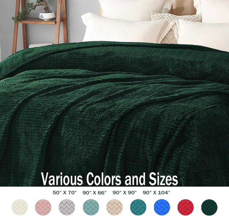 Exclusivo Mezcla بطانية إكسلوسيفو ميزكلا فورست غرين من الصوف مقاس كينج-فائقة النعومة ومريحة للاستخدام طوال الموسم ، 90 * 104 بوصة - Image 4