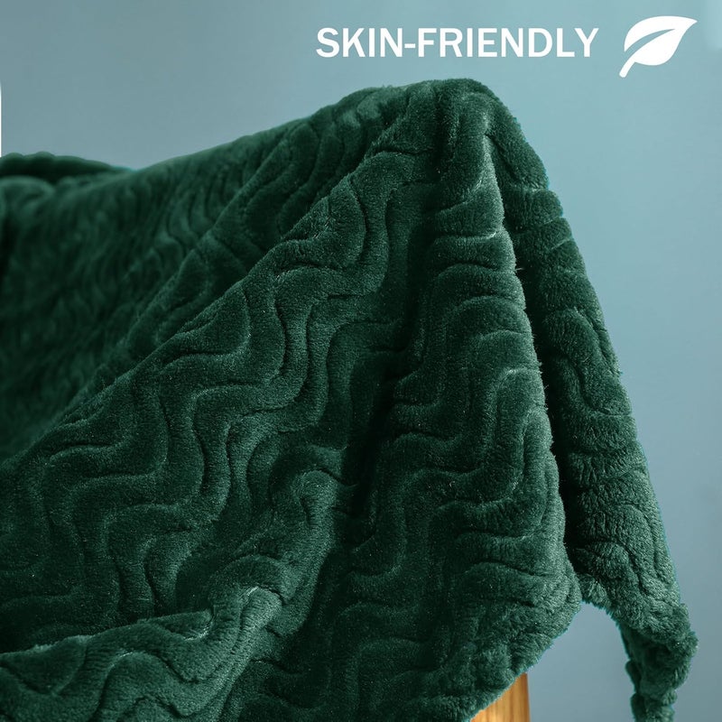 Exclusivo Mezcla بطانية إكسلوسيفو ميزكلا فورست غرين من الصوف مقاس كينج-فائقة النعومة ومريحة للاستخدام طوال الموسم ، 90 * 104 بوصة - Image 5