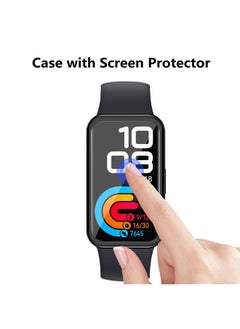 O Ozone [عبوة من قطعتين] غطاء حماية لهاتف Huawei Band 8 | Huawei Band 9، جراب TPU مع واقي شاشة وإطار ممتص للصدمات بشاشة كاملة - وردي وردي/ شفاف  - Image 4