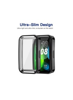O Ozone [عبوة من قطعتين] غطاء حماية لهاتف Huawei Band 8 | Huawei Band 9، جراب TPU مع واقي شاشة وإطار ممتص للصدمات بشاشة كاملة - وردي وردي/ شفاف  - Image 5