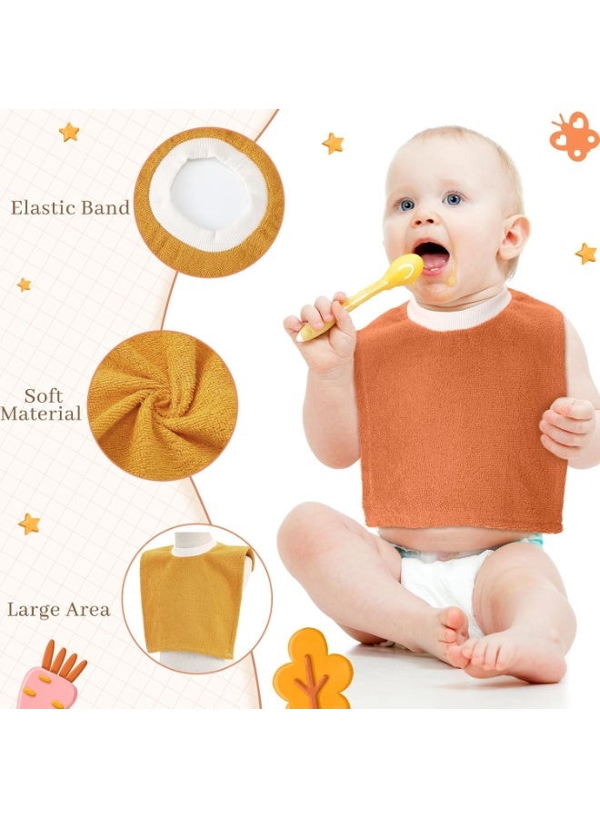Foaincore 6 Pcs Pullover Baby Bibs Cotton Terry Toddler Absorbent Infant for Feeding and Drooling Towel Slip on Bib(Warm Color) As Shown in the Pictures  - Image 3