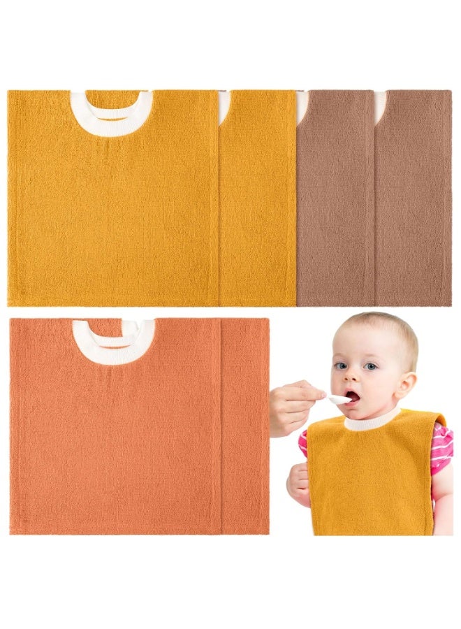 Foaincore 6 Pcs Pullover Baby Bibs Cotton Terry Toddler Absorbent Infant for Feeding and Drooling Towel Slip on Bib(Warm Color) As Shown in the Pictures  - Image 1