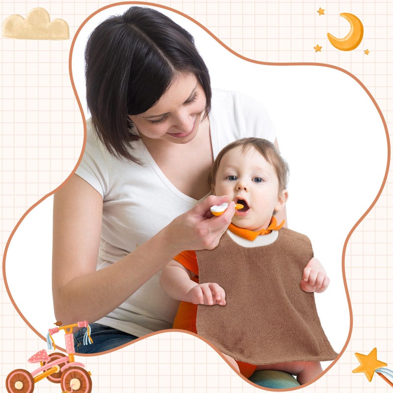 Foaincore 6 Pcs Pullover Baby Bibs Cotton Terry Toddler Absorbent Infant for Feeding and Drooling Towel Slip on Bib(Warm Color) - Image 5