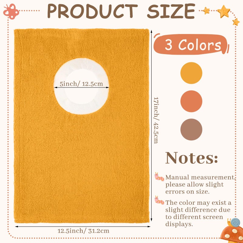 Foaincore 6 Pcs Pullover Baby Bibs Cotton Terry Toddler Absorbent Infant for Feeding and Drooling Towel Slip on Bib(Warm Color) - Image 2