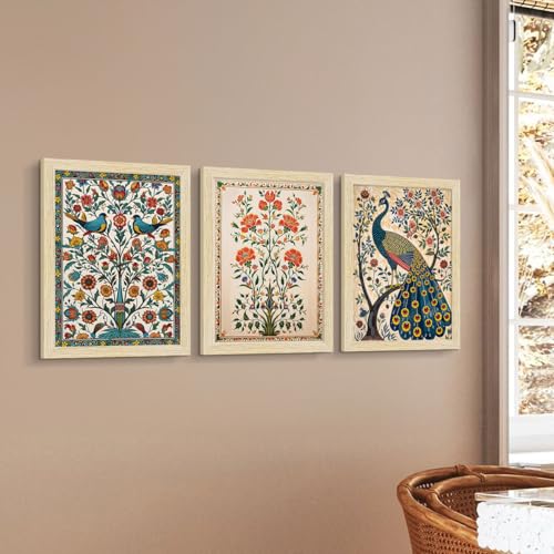 ArtX Paper Indian Art Madhubani Paintings With Frames For Wall Decor, Wall Painting for Living Room, Bedroom, Office, Painting for Wall Decoration, 12x18 inch, Set of 6 - Image 5