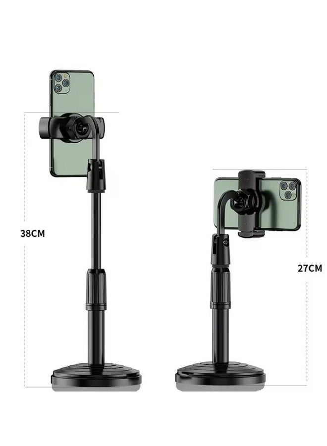 Desktop Mobile Phone Holder Stand 360 Rotate for Facetime Live Streaming Shoot Video Round Base Smartphone Phone Stand - Image 3