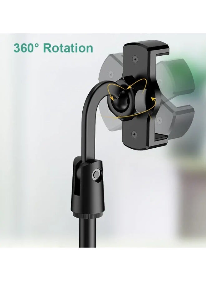 Desktop Mobile Phone Holder Stand 360 Rotate for Facetime Live Streaming Shoot Video Round Base Smartphone Phone Stand - Image 4