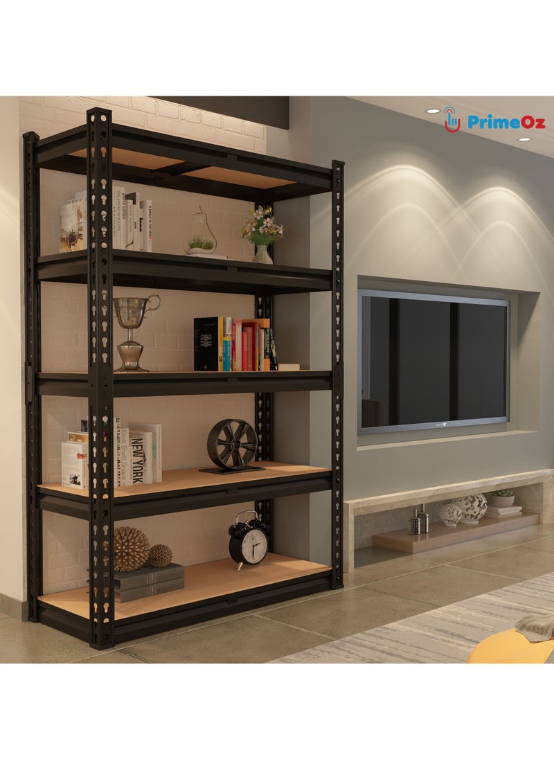 PrimeOz 5-Tier Shelf(183x90x40cm, 175kg/Layer) Black Steel Frames With MDF Board – Versatile for Home, Garage, Office & Warehouse  - Image 4
