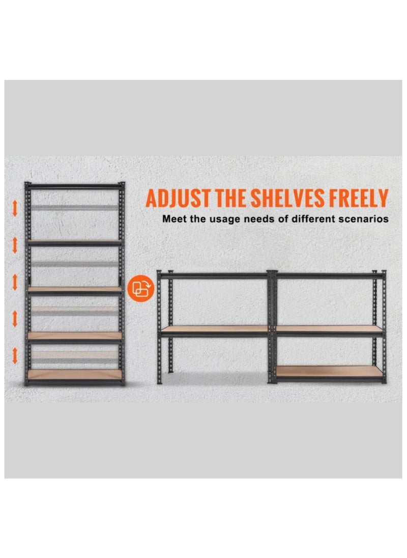 PrimeOz 5-Tier Shelf(183x90x40cm, 175kg/Layer) Black Steel Frames With MDF Board – Versatile for Home, Garage, Office & Warehouse  - Image 5