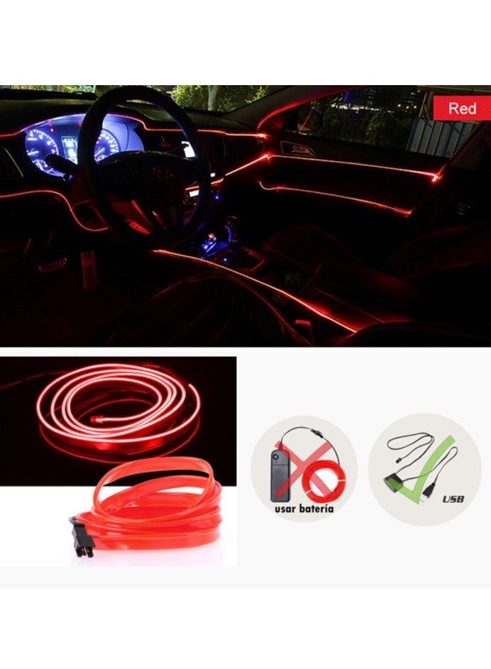 Neon Rope Car Party Dancing Strip 3M Red - Image 1
