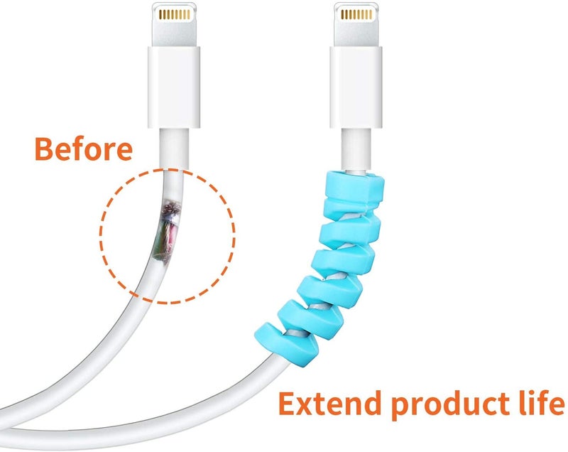 BeFall Cable Protector, Spiral Cable Protector, Flexible Silicone Micro USB Cord Protector Compatible with iPhone/Android/Headphone/Computer Cables (Pack of 5 | 20 Pieces) - Image 4