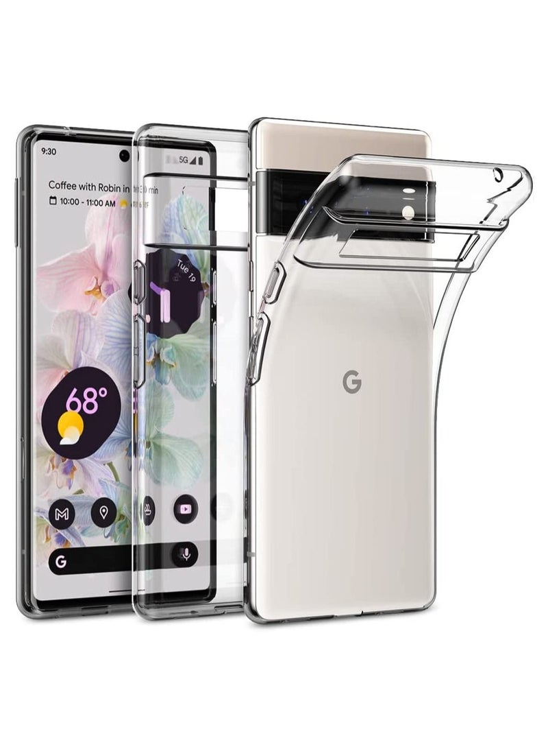 CATANES Google Pixel 6 Pro Clear Case Ultra Slim Shockproof Transparent Soft TPU Cover Compatible with Pixel 6 Pro 6.71 inch (2021) - Image 1