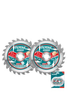 TOTAL Super Total Ultra-Thin 185mm (7-1/4") TCT Saw Blade Set| Saw web, Circular Saw Blade - 2 Pcs, 24 Teeth, 20mm Arbor, Ideal for Lithium-Ion Circular Saws, Perfect for Wood Cutting  - Image 2