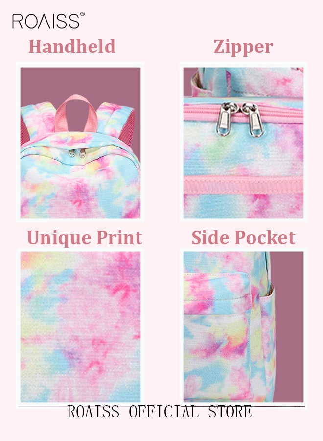 roaiss 3 Piece Backpack Set Large Capacity Waterproof and Wear Resistant Same Color Series Lunch Bag and Pencil Case Large Capacity Storage Scientific Storage Simple Style Short Distance Travel Bag Student Backpack Laptop Bag  - Image 3