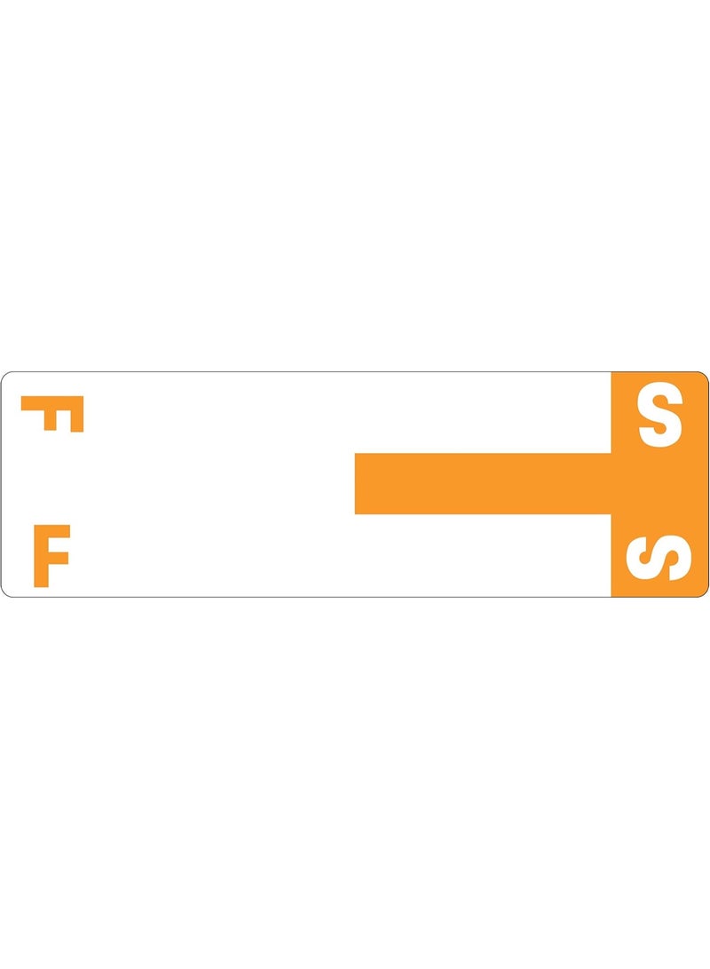 Smead Smead AlphaZ NCC Color-Coded Labels, Letters F&S, Gray, 100 Labels per Pack (67157), Orange 