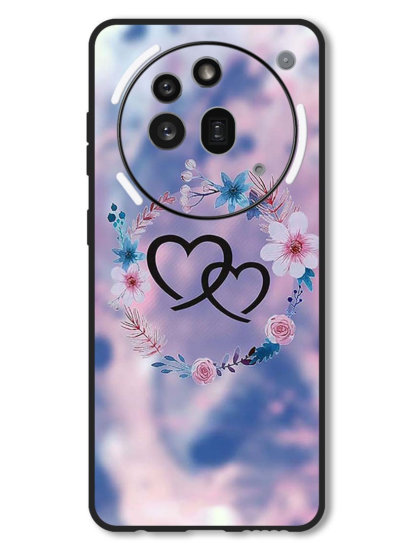 Theodor Case Compatible with Nothing Phone 3a Pro Protection Shockproof Bumper Cover Two HEarts - Image 1