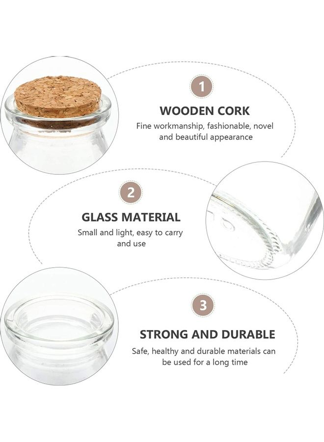 طقم برطبان زجاجي مكون من ١٢ قطعة شفافة بأغطية فلينية - Image 4