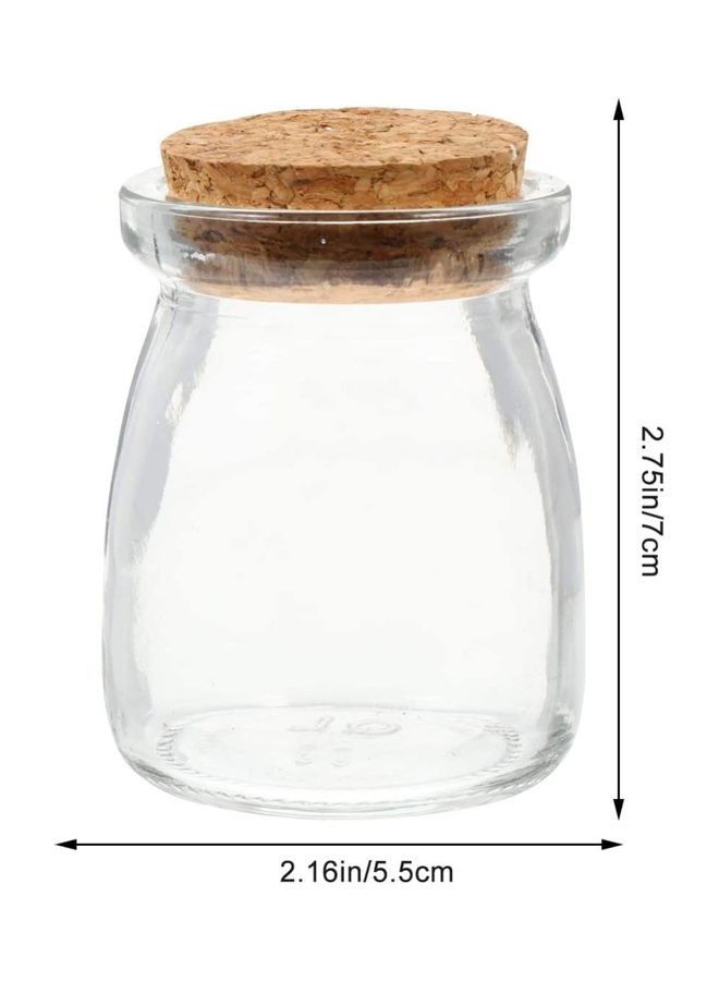 طقم برطبان زجاجي مكون من ١٢ قطعة شفافة بأغطية فلينية - Image 2