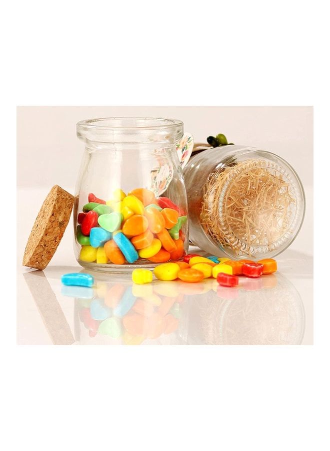 طقم برطبان زجاجي مكون من ١٢ قطعة شفافة بأغطية فلينية - Image 3