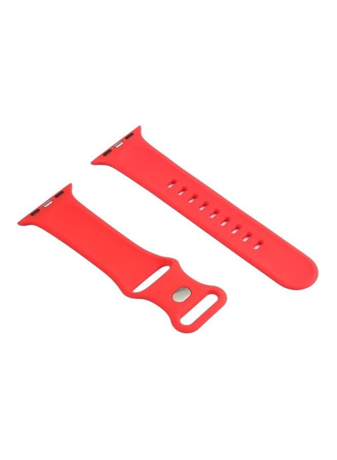 NIBEMINENT Double Wear Rivets Replacement Watchbands For Series 7 41mm / 6 & Se 5 4 40mm 3 2 1 38mm Scarlet - Image 2