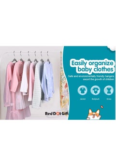 Red Dot Gift 50-Pack Grey Velvet Kids Hangers - (35cm / 14 Inch) Premium Childrens Hangers for Closet, Ultra-Thin Cute Hangers Kids Clothes Hanger, Small Hangers for Kids Clothes  - Image 2