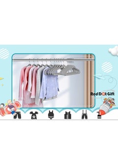 Red Dot Gift 50-Pack Grey Velvet Kids Hangers - (35cm / 14 Inch) Premium Childrens Hangers for Closet, Ultra-Thin Cute Hangers Kids Clothes Hanger, Small Hangers for Kids Clothes  - Image 4