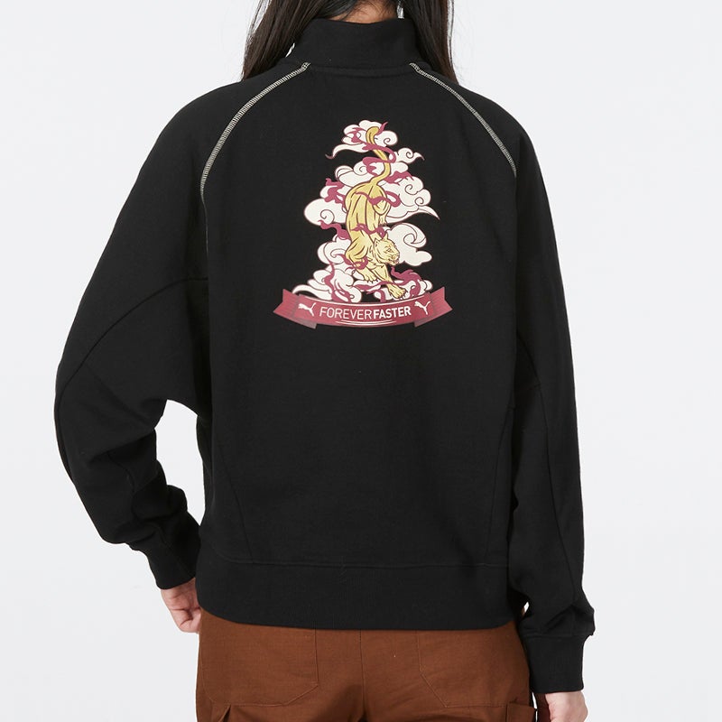 PUMA (WMNS) PUMA Das Cc Graphic Half-Zip Crew 'Black' - Image 4