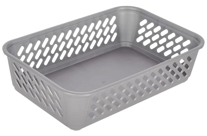 Kuber Industries Kuber Industries Multipurposes Super Tidy Plastic Basket, Organizer for Kitchen, Countertops, Cabinets, Bathrooms- Pack of 2 (Grey) -46KKM0272  - Image 3