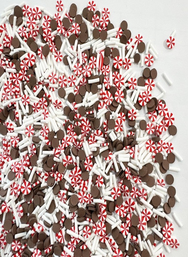 EHOPE Christmas Slices Fake Sprinkles Resin Sprinkles Fake Candy Sprinkles Clay Sprinkles Polymer Sprinkles Polymer Clay Slices for Nail Art DIY Crafts Cake Phone(Brown Round+Red Candy-40G) - Image 3