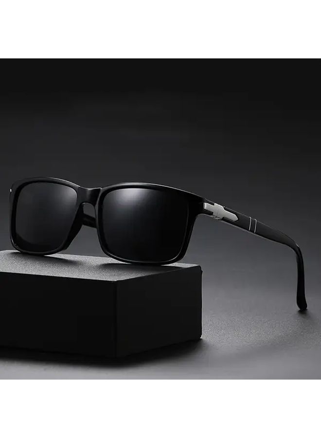 Bright Tea Full Gray Square Glasses Trendy Men PC Frame Travel Photo Props - Image 2