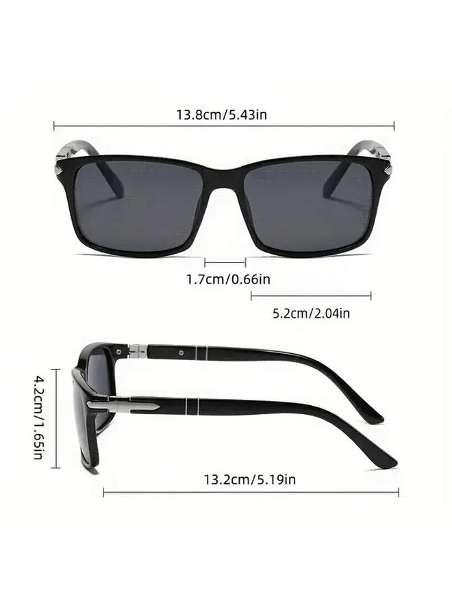 Bright Tea Full Gray Square Glasses Trendy Men PC Frame Travel Photo Props - Image 5